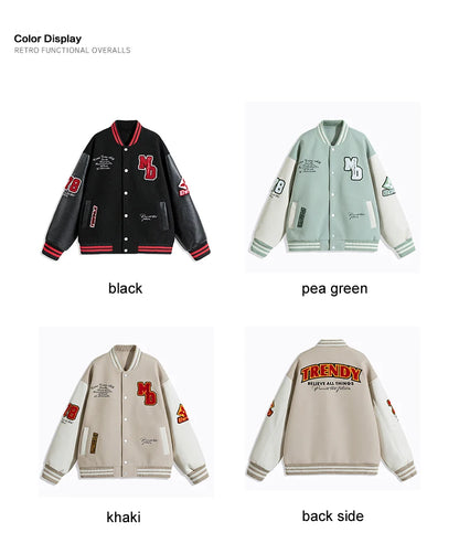 Echelon Embroidered Varsity Leather Jacket