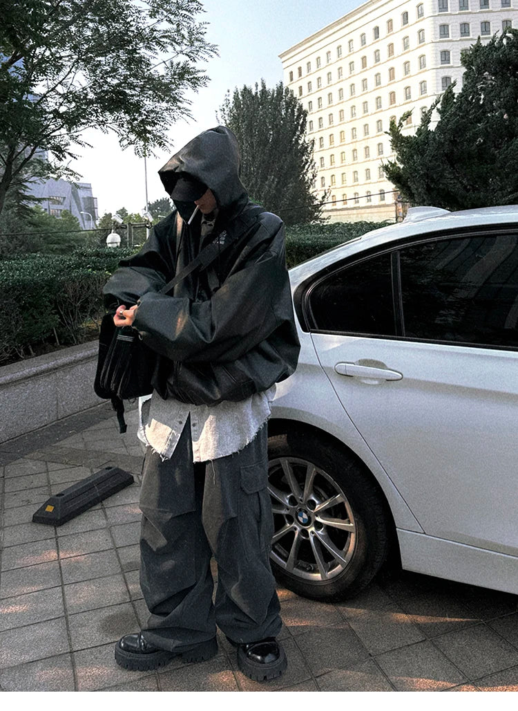 Aureon Soft PU Hooded Leather Jacket