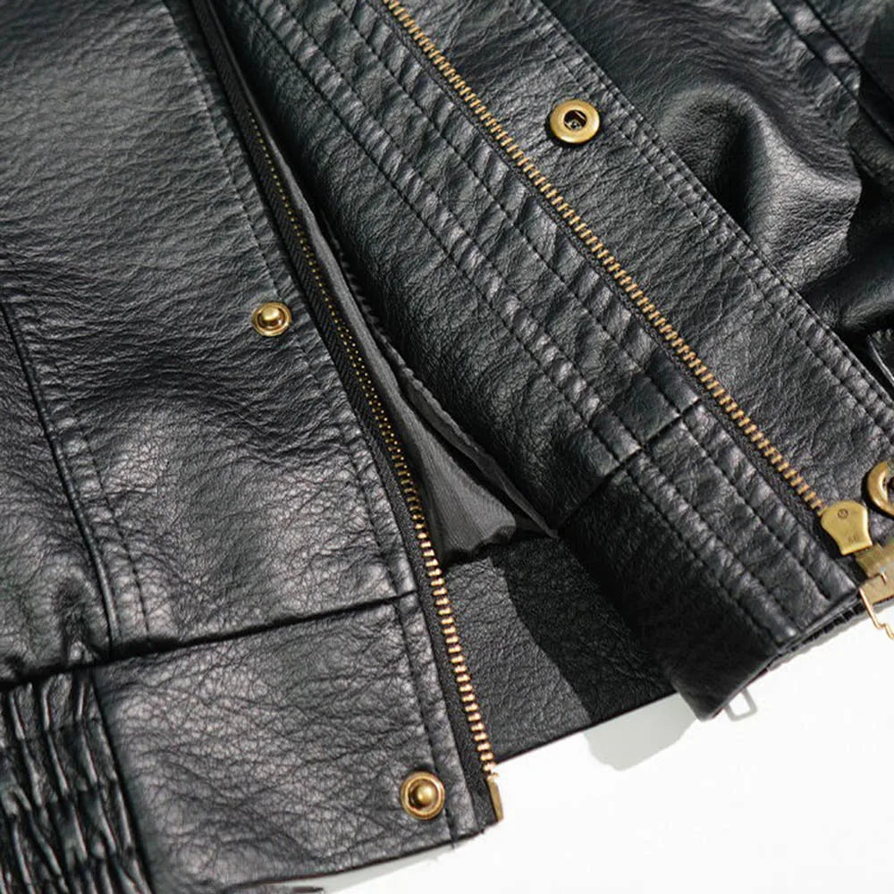 AetherWave Loose PU Street Jacket