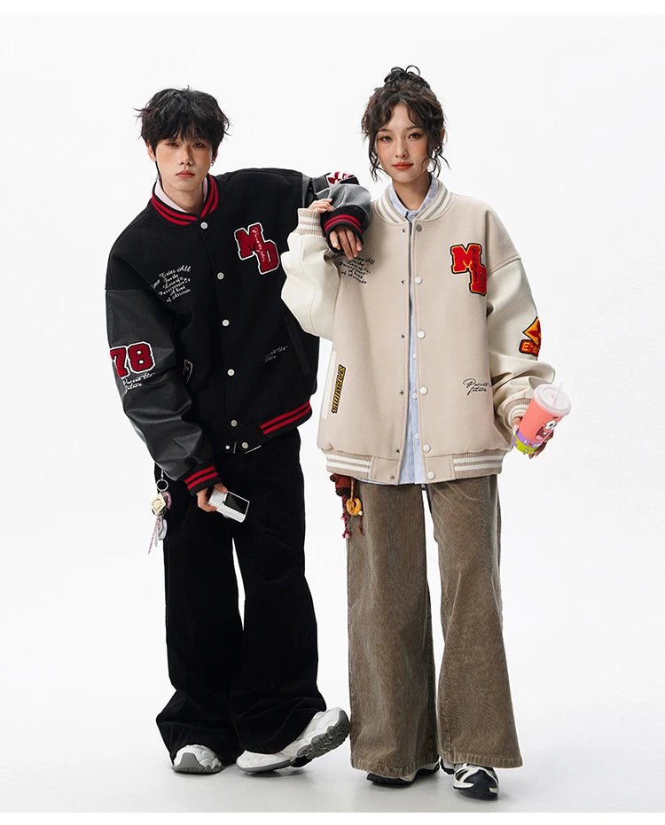 Echelon Embroidered Varsity Leather Jacket