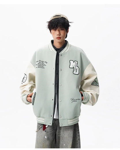 Echelon Embroidered Varsity Leather Jacket
