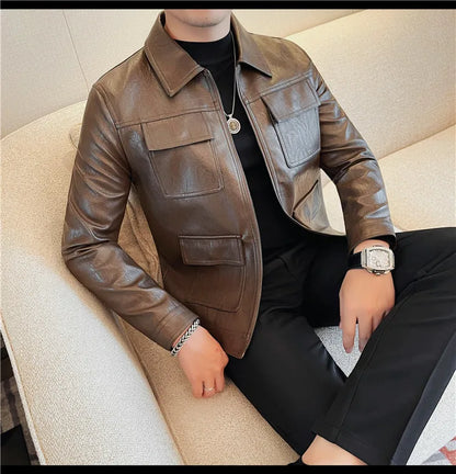 Velaro Luxe Slim PU Moto Jacket