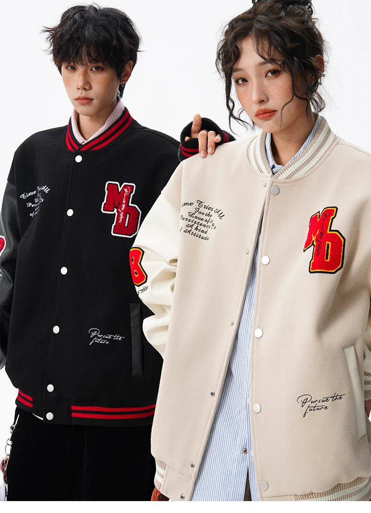 Echelon Embroidered Varsity Leather Jacket