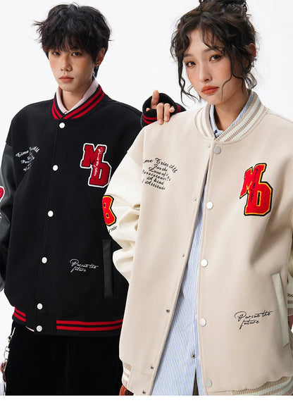 Echelon Embroidered Varsity Leather Jacket
