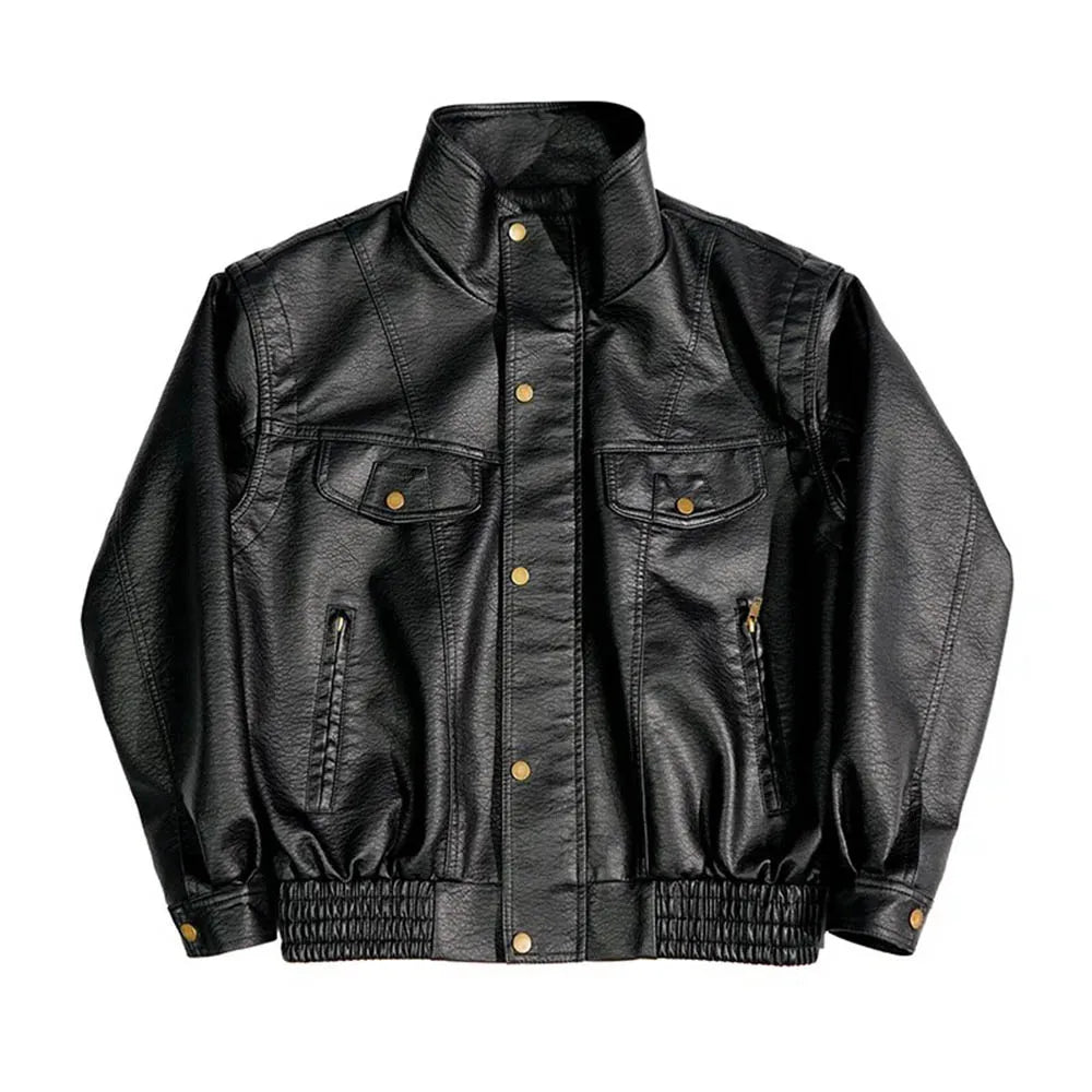 AetherWave Loose PU Street Jacket