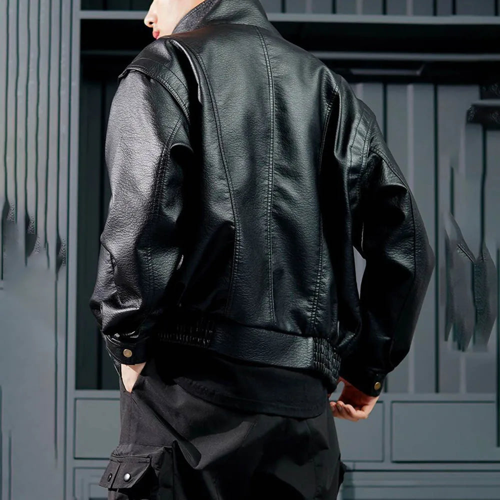 AetherWave Loose PU Street Jacket