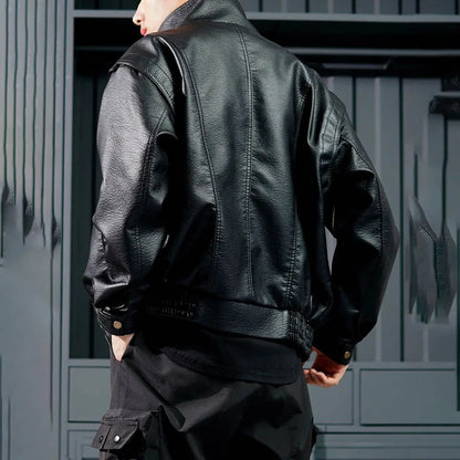 AetherWave Loose PU Street Jacket