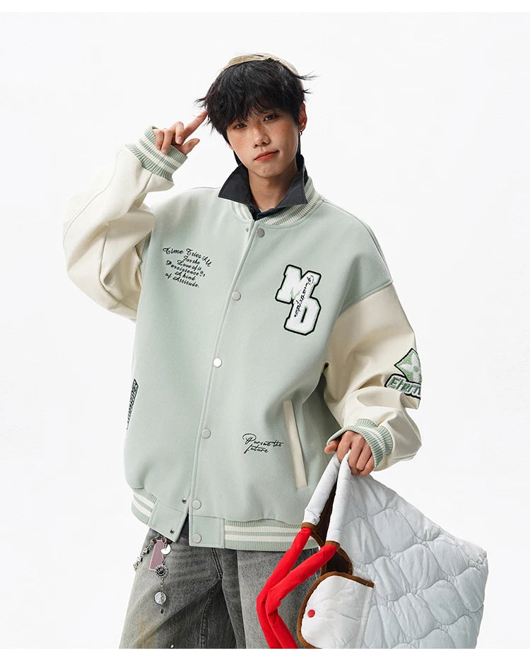 Echelon Embroidered Varsity Leather Jacket