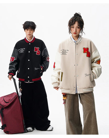 Echelon Embroidered Varsity Leather Jacket