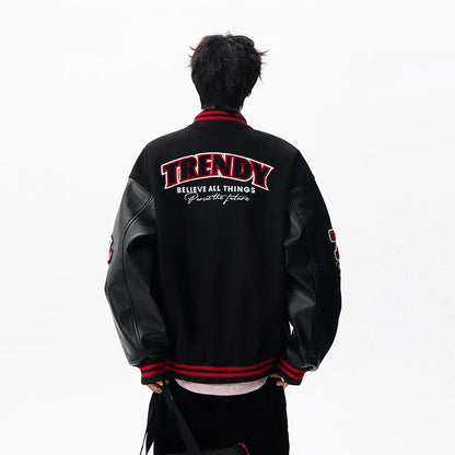 Echelon Embroidered Varsity Leather Jacket
