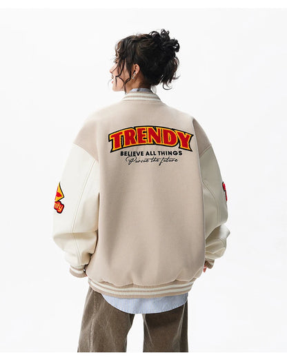 Echelon Embroidered Varsity Leather Jacket
