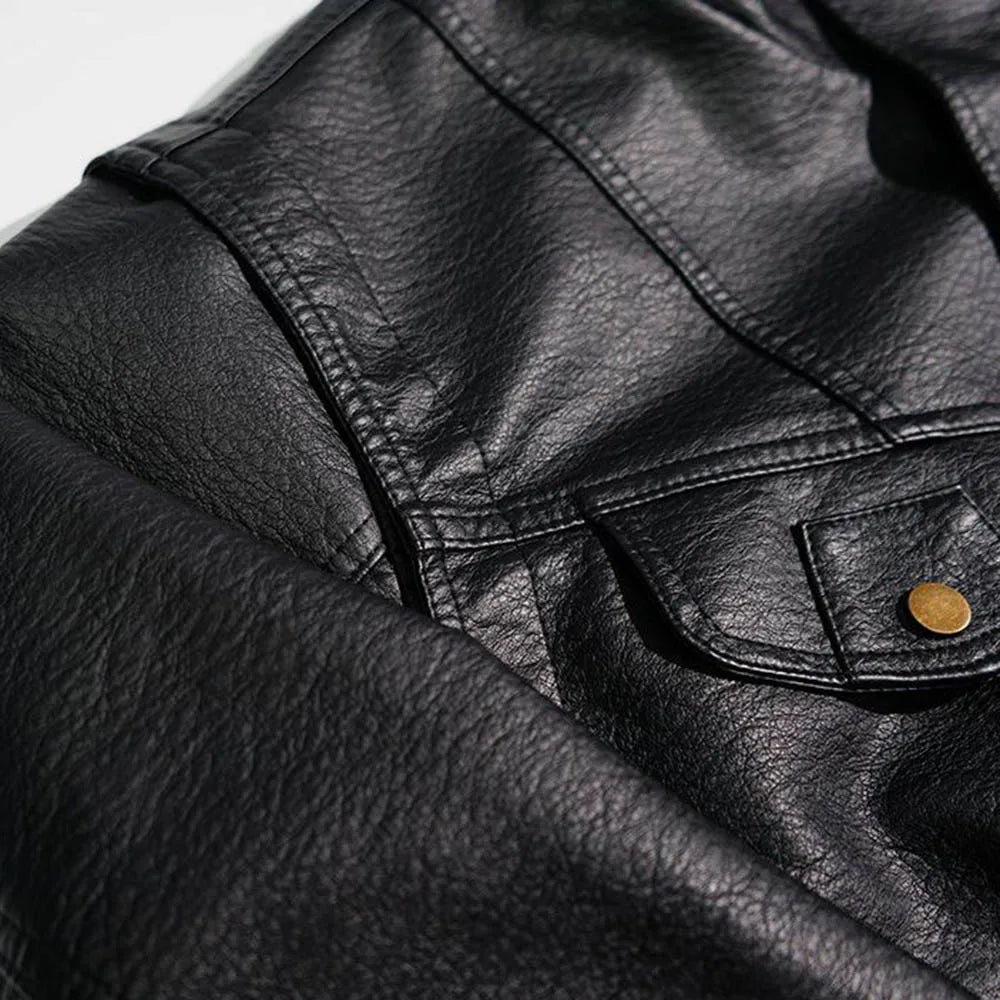 AetherWave Loose PU Street Jacket