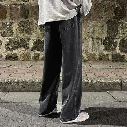 Korean Luxe Wide-Leg Street Jeans 2025
