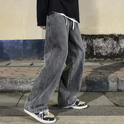 Korean Luxe Wide-Leg Street Jeans 2025